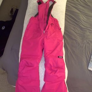 Pink Snow pants Lands End girls size 7 like new!